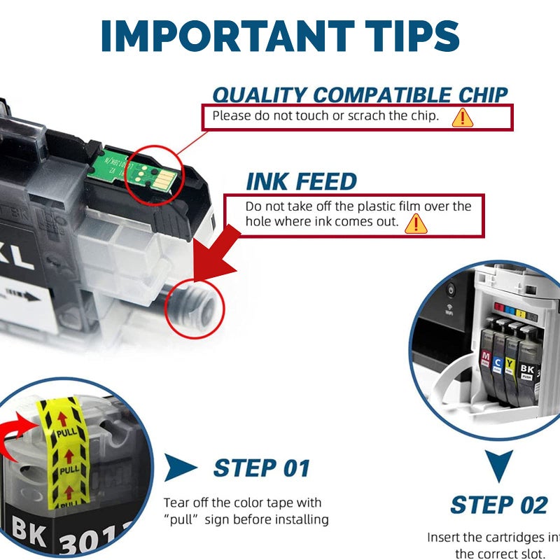 JoyPrinting Compatible Brother LC3011 LC-3011 3011 Ink Cartridges for Brother MFC-J491DW MFC-J497DW MFC-J690DW MFC-J895DW Printer, 5-Pack (2 Black, 1 Cyan, 1 Magenta, 1 Yellow) - Image 2